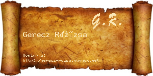 Gerecz Rózsa névjegykártya